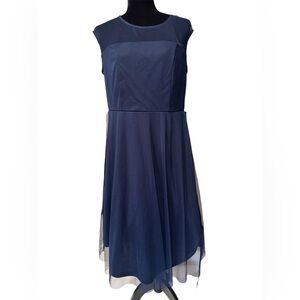 Elegant Navy Blue Sleeveless Dress